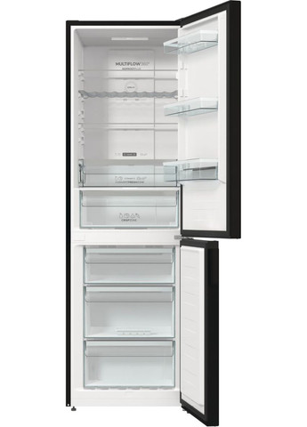 Холодильник з нижн. мороз. камерою NRK6192ABK4, 185х60х60см, 2 двері, 204(96)л, А++, NoFrost+, LED дисплей, Зона св-ті, Gorenje (364275259)