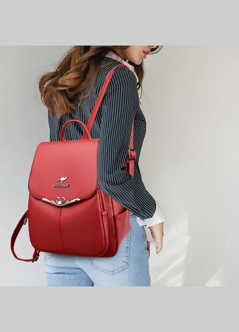 Стильный женский городской рюкзак для прогулок, небольшой, экокожа красный (sku_1653К) No Brand (330576786)