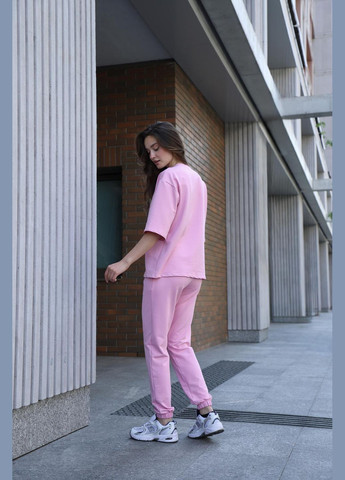 Комплект женский "Maya" футболка + штаны розовые No Brand (360072156)