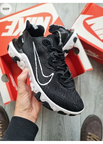 Белые демисезонные кроссовки мужские nike react vision black/white найк реакт белые No Brand