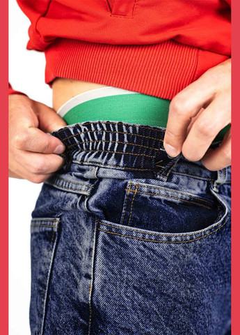 Синие демисезонные брюки джинсы момы Custom Wear