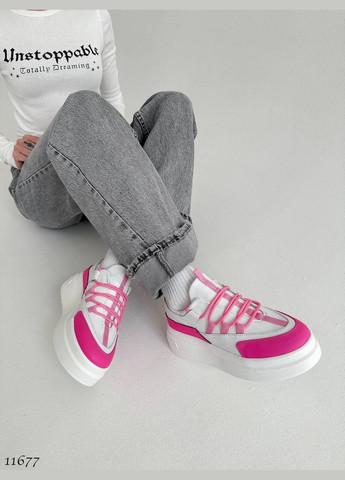 Кислотно-розовые демисезонные демисезонные кроссовки No Brand