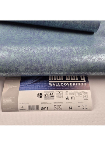 Обои флизелиновые 0.53 × 10.05 м 55711, синие — для спальни, гостиной, прихожей MARBURG (368895690)