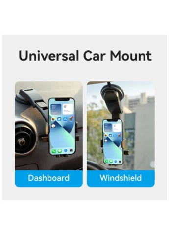 Универсальный автодержатель 4.7-7.2" зажим One Touch, присока, черный (KSCB0) Vention (382899319)