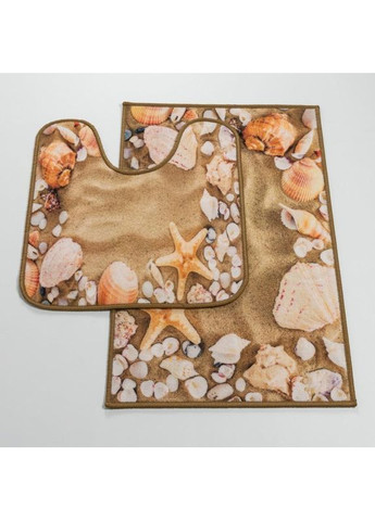 Набір килимків для ванної кімнати та туалету Print 213-2 бежевий No Brand (364969155)