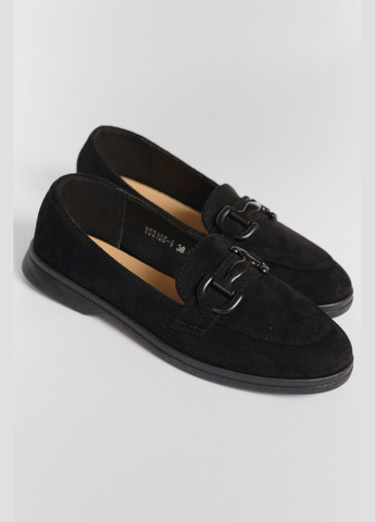 Туфлі-лофери жіночі чорного кольору Let's Shop (292548808)