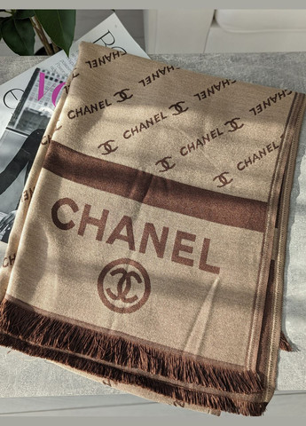 Палантин, Хустка Жіночий Шарф двосторонній коричнево-золотий No Brand (322464784)