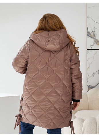 Кофейная демисезонная куртка-пальто женская Style Point