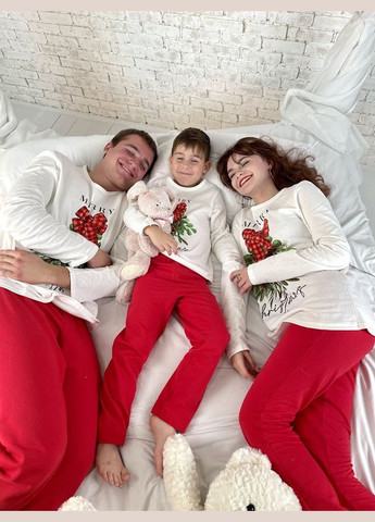 Белая зимняя пижама детская "family look" hc (h001-6076-f) No Brand