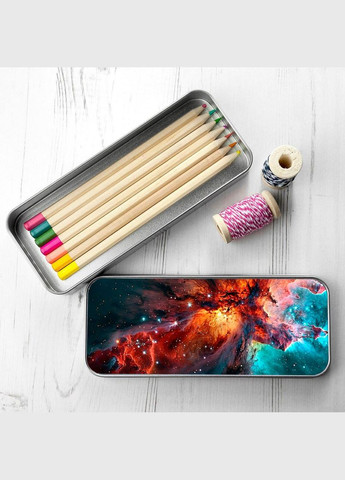 Органайзер для канцелярського приладдя, Підставка для канцелярії, Кейс для дрібниць Космос #016 7*18 см Silver No Brand (309159589)