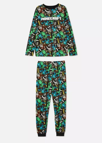 Комбинированная всесезон велюровая пижама для подростка лонгслив + брюки Primark