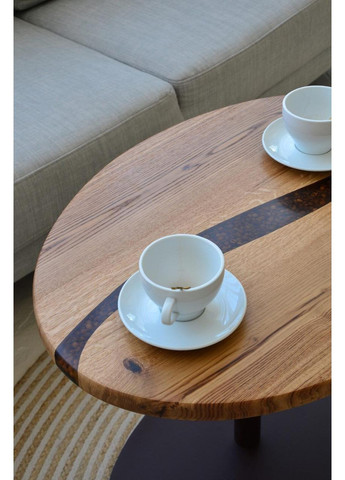 Столик журнальное дерево + эпоксидная смола «Эллипс, кофе №2» 75x55 см (2240026) Vitan (365877291)