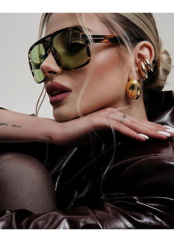 Окуляри сонцезахисні авіатор Smoke TF леопардові з зеленими лінзами No Brand (361678725)