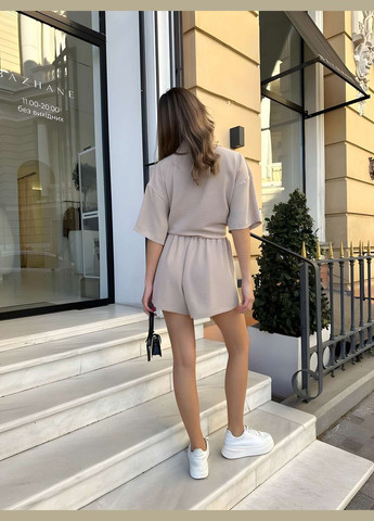 Жіночий літній легкий блакитний костюм костюмчик сорочка, шорти, шортики літо No Brand (333143135)