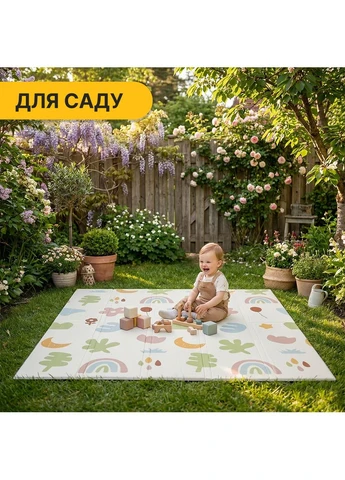 Детский игровой коврик из пенополиуретана 150х200 см двусторонний LEOBRO (390715526)