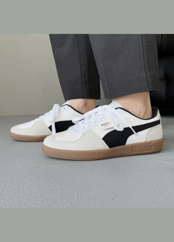 Кросівки жіночі і чоловічі Puma Palermo Leather White Grey Black Gum | Пума Палермо білі No Brand білі демісезони (339604419)