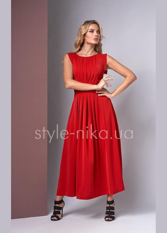 Червона коктейльна сукня жіноча міді червоне дизайнерське ошатне миори mksn2015/3-03 Modna KAZKA