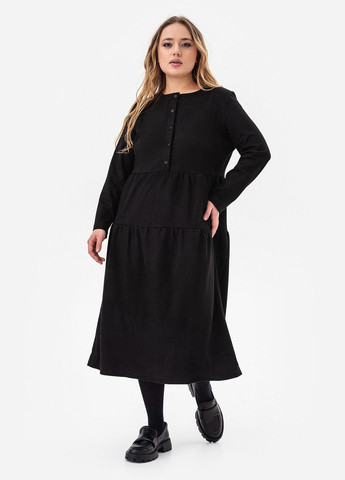 Чорна сукня auche чорного кольору Garne однотонна