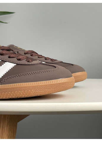Кросівки жіночі Adidas Samba Brown White | Адідас Самба коричневі No Brand коричневі демісезони (356764842)