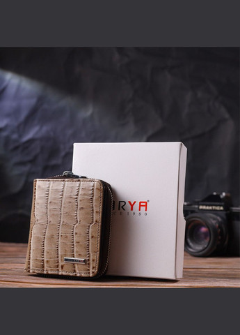 Фактурный женский кошелек с монетницей из натуральной кожи с тиснением под крокодила 21413 Karya (329151918)