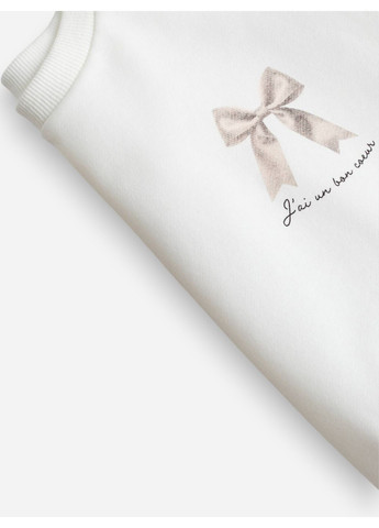 H&M свитшот рисунок кремовый кэжуал хлопок