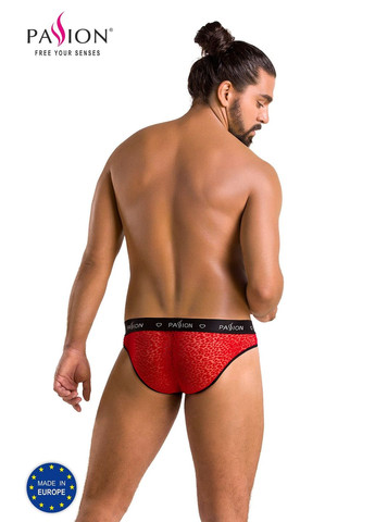 Мужские полупрозрачные трусы Slip Mike XXL/XXXL, красные, под леопард Passion (297573820)