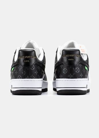 Кроссовки женские и мужские Nike Air Force 1 x Louis Vuitton black white | Найк Аир Форс 1 черно-белые No Brand чёрно-белые демисезоны (315683556)