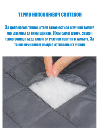 Штора на двері від холоду (на магнiтах) Графіт P 100*215 см No Brand (368294682)