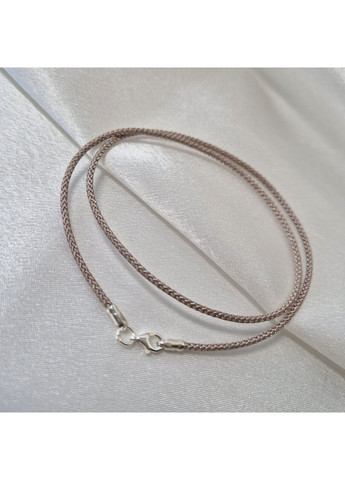 Шнурок на шею Коричнево Бежевый шейк 2 мм см серебро 925 пробы 6010/2ш 0.98г Nobrand (364653497)