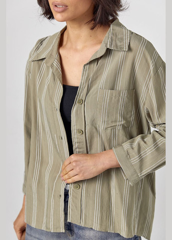 Жіноча сорочка у смужку з рукавами три чверті Lurex (319311915)