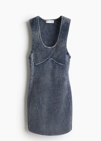 Голубое кэжуал платье H&M однотонное