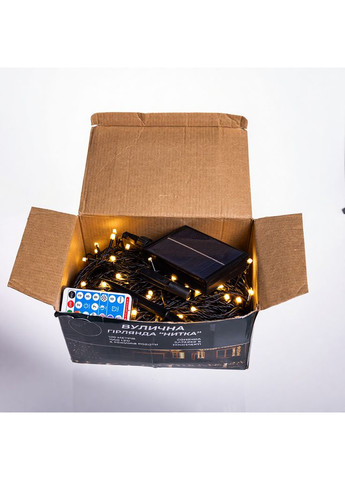 Гірлянда Нитка вулична 1000 LED 100 м на сонячній батареї чорна, жовтий GarlandoPro (363840727)