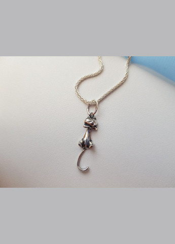 Серебряная подвеска кулон Кот подвижный серебро 925 пробы черненное 80065ч 1.30г No Brand (306743064)