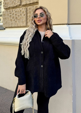 Жіноча вельветова сорочка оверайз з подовженою спинкою No Brand (361044202)