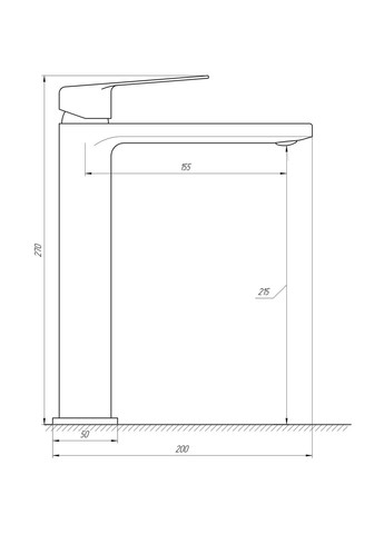 Смеситель для умывальника LEXI ODISS TO 18203-H52-BL Topaz (335040824)