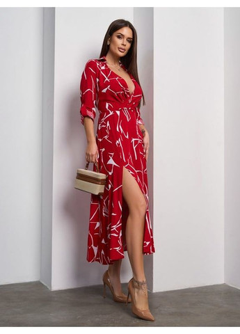 Красное платье sa-597 красное ISSA PLUS однотонное
