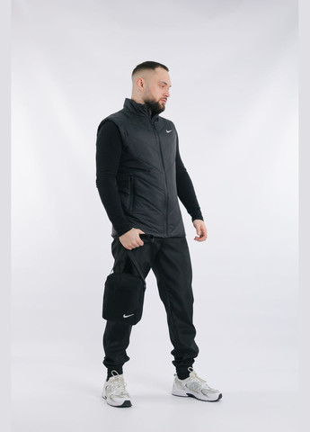 Черный демисезонный комплект мужской "clip": жилетка черная + штаны "president" черные. барсетка в подарок! No Brand