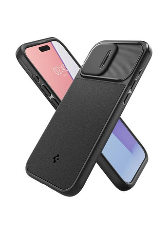 Чехол-накладка Optik Armor MagFit для Apple iPhone 15 Pro Black (ACS06738) Spigen (370623064)
