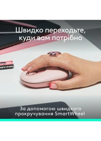Миша Bluetooth Logitech POP with emoji - ROSE (L910-007413) No Brand (391965169)