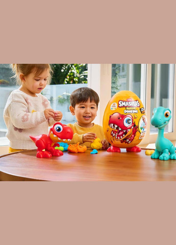Игровой набор с динозавром Бронтозавр и тестом для лепки Smashers Junior Dino Dig Large Egg Brontosaur Zuru (338426063)
