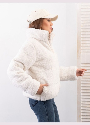 Молочна зимня молочна тепла куртка тедді ISSA PLUS