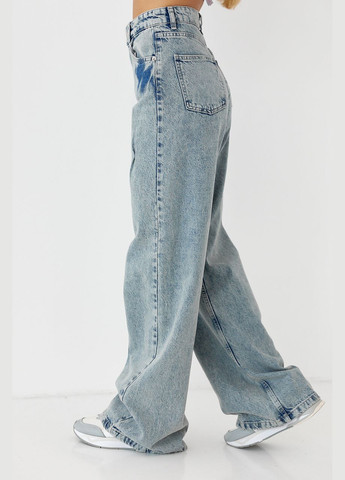 Женские джинсы-варенки wide leg с защипами 2990 Lurex - (292252935)