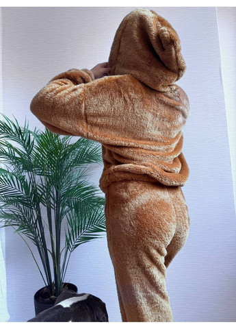 Золота плюшевий теплий костюм жіночий No Brand