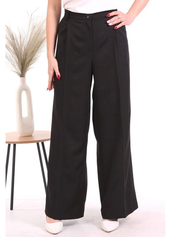 Брюки палаццо женские 017 тиар черные Актуаль (322422097)