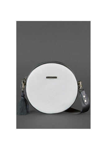 Круглая кожаная сумка женская через плечо Tablet черно-белая BlankNote (302008696)