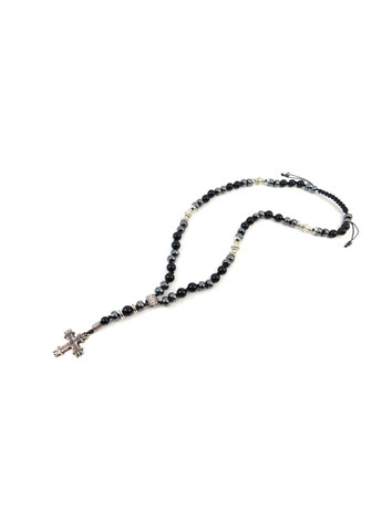 Вервиця для молитви Агат, Гематит сфера, шайба 8 мм, 56 см, 7,5 см Fursa fashion (330752109)