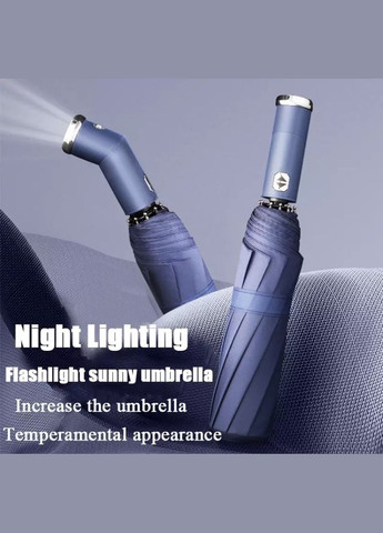 Синя} парасоля автоматична хром кільце з поворотною підсвіткою 100 см синій Xiaomi (327369084)