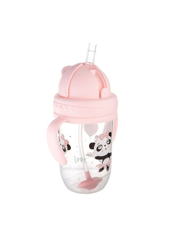 Babies Кружка непроливайка с трубочкой и утяжелителем 270 мл EXOTIC ANIMALS- розовая 56/606_pin CANPOL Canpol Babies (317326239)