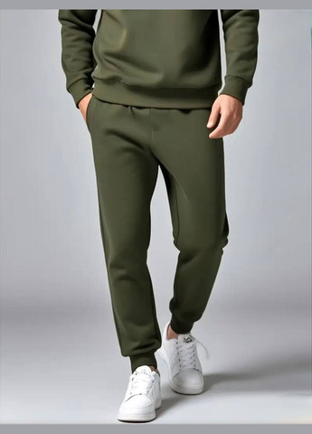 Оливковый (хаки) демисезонный костюм двунитка стильный качественный No Brand