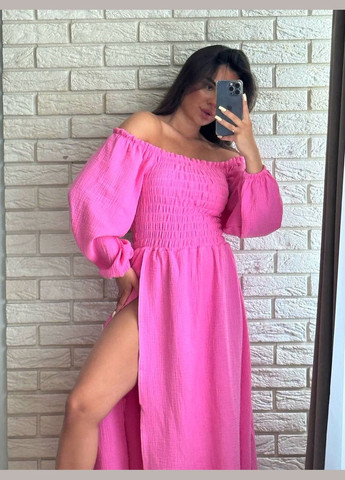 Малиновое повседневный платье DK/DL Мода без кордонів однотонное